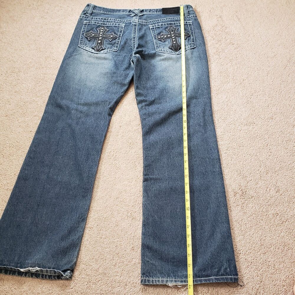 Xtreme Couture Cross Pocket Size 36x32(FITS 37x32) Mens Bootcut Denim Jeans - Picture 15 of 16